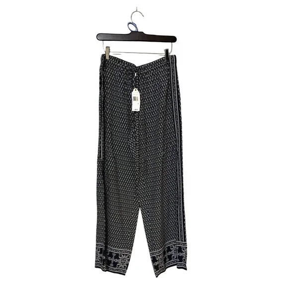 Sophie Max Womens Black & White Printed Pants Size M - Picture 1 of 7